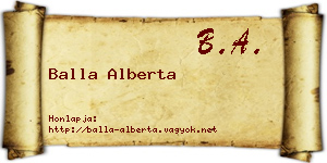 Balla Alberta névjegykártya