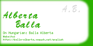 alberta balla business card